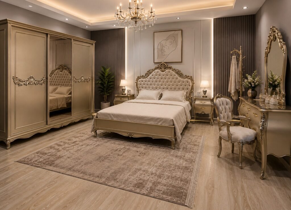 غرفة نوم ريتش نيو كلاسيك 2 | Best Luxury Rich Bedroom من دمياط 2026 Rich New Classic Bedroom 2