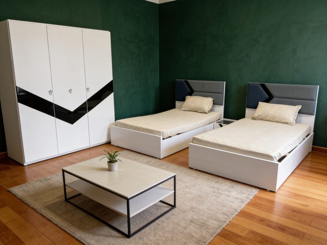 غرفة شباب ڤي V Youth Room تصميم مودرن بلمسة خشبية طبيعية بخامات 100%