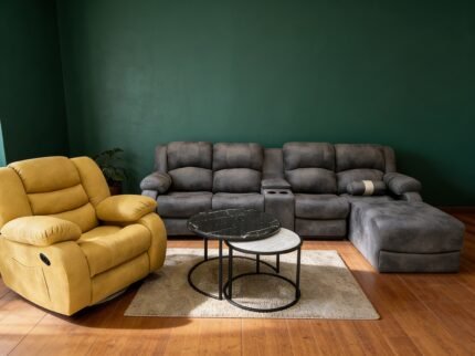 غرفة معيشة ريكلاينر Recliner Living Room تصميم فاخر بحركة مريحة