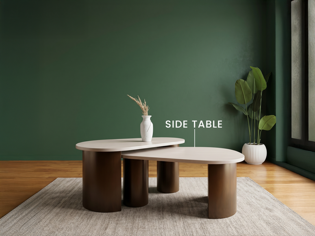 ترابيزة ليفينج مودرن قطعتين بتصميم Side Table أنيق لغرف المعيشة والانتريه